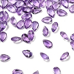Аметист Ограненные натуральные аметистовые кабошоны, назад назад, форма слезы, 3x2x1.5 мм