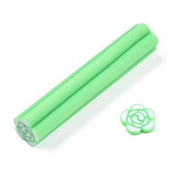 Светло-зеленый Светящееся украшение для ногтей из полимерной глины ручной работы, Модные уходу за ногтями, трубы без отверстий , цветок, светло-зеленый, 47~50x8.5~10x8.5~10 мм
