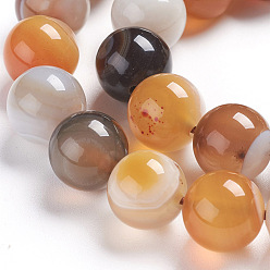 Natural Agate Natural Agate Imitation Botswana Beads Strands, Dyed & Heated, Round, 10mm, Hole: 1.4mm, about 38pcs/strand, 15.35 inch(39cm)