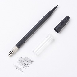 Нержавеющая Сталь Цвет 12 запасные лезвия, инструменты для резьбы по дереву, рукоделие, ручные инструменты для резки бумажной металлической пленки, цвет нержавеющей стали, 140x9 мм, 24x4 мм