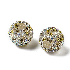 Светло-хаки Сверкающие стеклянные стразы круглые бусины, с акрилом внутри, для изготовления бисерных ручек для изготовления бижутерии и брелоков, светлый хаки, 17.5x16 мм, отверстие : 2.5 мм