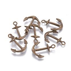 Античная Бронза Подвески из сплава , якорь, без кадмия, без никеля и без свинца, античная бронза, 32x24.5x2 мм, отверстие : 3 мм