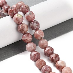 Plum Blossom Jasper Натуральные нити из яшмы в цвету сливы, граненые, бусины с двойным сердечком и звездочкой, 8.5~10.5x9~10.5 мм, отверстие : 0.8 мм, около 40~42 шт / нитка, 15.43~15.94 дюйм (39.2~40.5 см)
