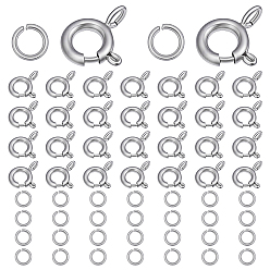 Stainless Steel Color 30Pcs 304 Stainless Steel Spring Ring Clasps, with 30Pcs Tarnish Resistant 304 Stainless Steel Jump Rings, Stainless Steel Color, 9.5x6x1.5mm, Hole: 2.2mm