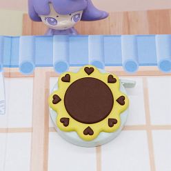 Кокосово-Коричневый Солнце с сердцем ПВХ и полиэтиленовая рулетка, мягкая выдвижная швейная рулетка, для тела, шитье, портной, ткань, кокосового коричневый, 50x50x21 мм