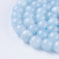 Natural Gemstone Natural Gemstone Beads Strands, Imitation Aquamarine, Round, Light Sky Blue, 6mm, Hole: 1.2mm, about 60~64pcs/strand, 15 inch~15.2 inch(38~38.5cm)