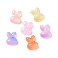 Mixed Color Electroplated Glass Cabochons, Rabbit, Mixed Color, 10x8x3mm