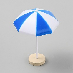 Синий Миниатюрные украшения для показа в виде пластикового пляжного зонтика, аксессуары для кукольного домика с микро-ландшафтом, притворяясь опорными украшениями, синие, 40.5x41.5x58.5 мм