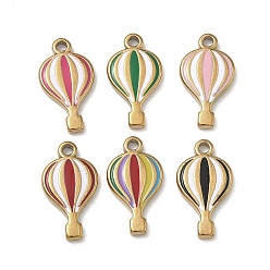 (52) Непрозрачная лаванда 304 подвески из нержавеющей стали, с эмалью, подвески на воздушном шаре, золотые, разноцветные, 17.5x9.5x2 мм, отверстие : 1.6 мм