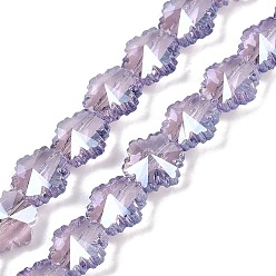 чертополох Стеклянные бусины с гальваническим покрытием , снежинка, гальваническое покрытие, граненые, чертополох, 9x10x6 мм, отверстие : 0.9 мм, около 70 шт / нитка, 24.41'' (62 см)