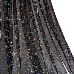 Noir Tissu en nylon à motif d'étoiles, pour accessoires de vêtement, noir, 1500x0.4mm, 2 m / pc