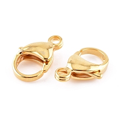 Real 24K Gold Plated 304 Stainless Steel Lobster Claw Clasps, Parrot Trigger Clasps, Real 24K Gold Plated, 16x10.5x4.7mm, Hole: 2.2mm