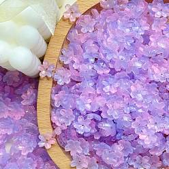 Средний Фиолетовый Гальванизируйте прозрачные стеклянные бусины, AB Цвет покрытия, цветок, средне фиолетовый, 10 мм