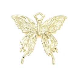 Золотой Стойки подвески обшивки сплава, бабочка, золотые, 33.5x36x2.5 мм, отверстие : 3 мм