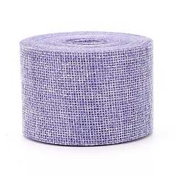 Lilac Polyester Imitation Linen Wrapping Ribbon, for Crafts Decoration, Lilac, 2 inch(50mm), about 10.94 Yards(10m)/roll