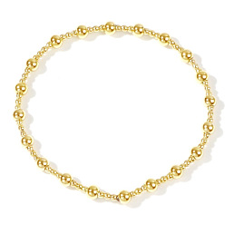 Golden Runde, elastische Armbänder aus Messing im böhmischen Stil, golden, 6.89 Zoll (17.5 cm)