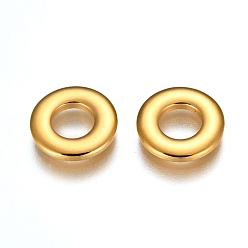 Золотой 304 нержавеющей стали связывающий кольца, пончик, золотые, 12x2 мм, внутренний диаметр: 6 мм