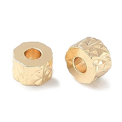Золотой Латунные бусины, долговечный, текстурированная колонка, золотые, 4.5x4.5x3 мм, отверстие : 1.8 мм
