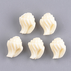 Кукурузный Шелк Синтетических коралловых бусин, окрашенные, спиральная оболочка, цвет колоса кукурузы, 12x10x8 мм, отверстие : 1.5 мм