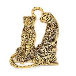 Античное Золото Сплавочные подвески тибетского стиля, леопард, античное золото , 62x46x6 мм, отверстие : 7 мм