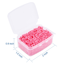 Hot Pink 1 Box 5mm Melty Beads PE DIY Fuse Beads Refills for Kids, Tube, Hot Pink, 5x5mm, Hole: 3mm, about 500pcs/box