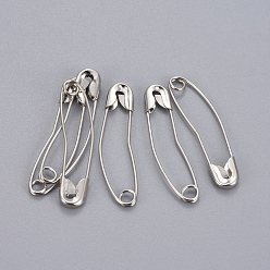 Platinum Iron Safety Pins, Platinum, 31.5x7.5x2.5mm, about 100pcs/box
