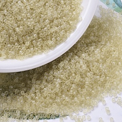 (DB0382) Матовый Прозрачный Бледно-топазовый  Блеск Бусины miyuki delica, цилиндр, японский бисер, 11/0, (db 0382) матовый прозрачный бледно-топазный глянец, 1.3x1.6 мм, отверстия: 0.8 мм, около 10000 шт / мешок, 50 г / мешок