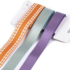 (52) Непрозрачная лаванда 9 шт. 3 стили наборы лент из полиэстера и поликоттона для Хэллоуина, для изготовления бантов, Подарочная упаковка, разноцветные, 7/8~1 дюйм (23~26 мм), 3 ярды / стиль