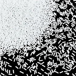 White 3000Pcs Opaque Glass Bugle Beads, White, 6~8x1.8mm, Hole: 0.6mm