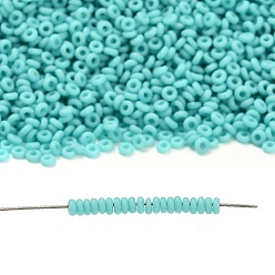 (55F) Opaque Frost Turquoise Toho 11/0 полукруглые бусины, японский бисер, (55 f) матовая бирюзовый иней, 11/0, 2.2x0.9 мм, отверстие : 0.8 мм, Около 1733 шт / 10 г