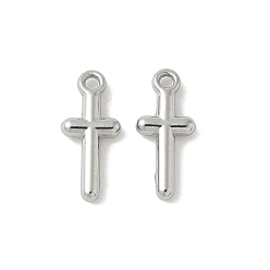 Нержавеющая Сталь Цвет 304 прелести нержавеющей стали, крест очарование, анти-тускнение, цвет нержавеющей стали, 15x6.5x2.5 мм, отверстие : 1.2 мм