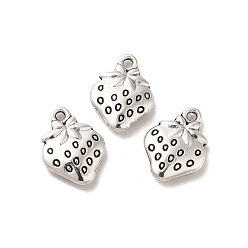 Античное Серебро Сплавочные подвески тибетского стиля, клубничное очарование, античное серебро, 15x11x3 мм, отверстие : 1.3 мм, Около 416 шт / 500 г