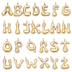 Настоящее золото 18K 1 комплекты латунных подвесок, Письмо ~ Z, реальный 18 k позолоченный, 26.5~32x10~27x5.5~6.5 мм, отверстие : 4~4.5x1.8~2 мм