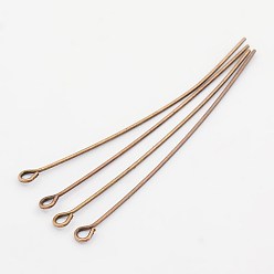 Красная Медь Латунный штифт, без кадмия и без свинца, Красная медь, 50x0.7 мм, Отверстие : 2 мм , около 5000 шт / 1000 г