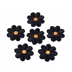 Черный Компьютеризированная вышивка тканью утюжок на / шить на заплатках, аксессуары для костюма, аппликация, подсолнечник, чёрные, 40x1.5 мм