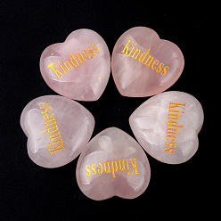 Розовый Кварц Натуральный розы украшения кварц дисплей, украшение дома, сердце со словом доброты, 30x30x13 мм