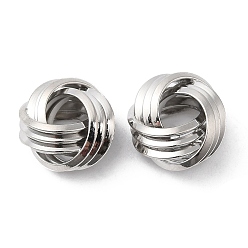 Платинированный Латуни европейского бисера, бусины с большим отверстием, без кадмия, без никеля и без свинца, узел, Реальная платина, 12.5x7.5 мм, отверстие : 5 мм