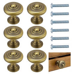 Bronce Antiguo & Platino Tiradores planos redondos de aleación de zinc para puertas de cajones y armarios, con el tornillo, antiguo bronce y platino, 30x28.5 mm