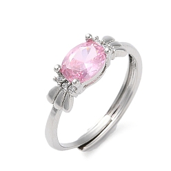 Candy Регулируемые кольца-солитеры из латуни с кубическим цирконием, конфеты, размер США 8 1/2 (18.5 мм)