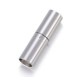 Нержавеющая Сталь Цвет Устойчивы к потускнению 304 байонетные застежки из нержавеющей стали, колонка, цвет нержавеющей стали, 21x6 мм, отверстие : 5 мм