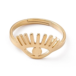 Настоящее золото 18K Ионное покрытие (ip) 201 регулируемое кольцо из нержавеющей стали для женщин, реальный 18 k позолоченный, размер США 6 1/4 (16.7 мм)