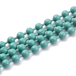 Кадет Синий Латунные шариковые цепи ручной работы, пайки, с катушкой, кадетский синий, 3 мм, 32.8 футов (10 м) / рулон