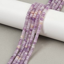 Лепидолит Натуральный лепидолит / пурпурный слюдяный камень бисер пряди, диск, Heishi бусы, 4~4.5x2 мм, отверстие : 0.8 мм, около 157 шт / нитка, 15.04~15.08'' (38.2~38.3 см)