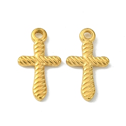 Golden 304 Stainless Steel Pendants, Cross Charms, Golden, 20x11.5x2mm, Hole: 2mm