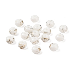 Белый Непрозрачные с напылением стеклянные бусины, рондель, волочильных стиле, белые, 8x5 мм, отверстие : 2 мм, Около 1041 шт / 450 г