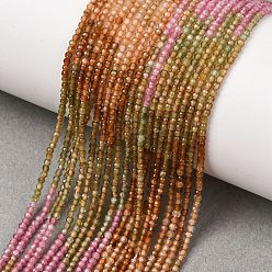 Tourmaline Natural Multicolor Tourmaline Beads Strands, Faceted, Round, Mixed Color, 2.5mm, Hole: 0.5mm, about 158pcs/strand, 15.55 inch(39.5cm)