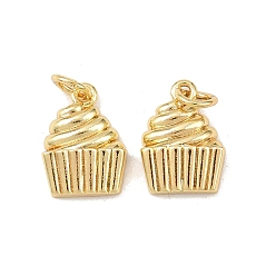 Настоящее золото 18K Латунные подвески, торт прелести, долговечный, без свинца и без кадмия, стойки покрытие, с целью перехода в кольце, реальный 18 k позолоченный, 13x9.5x3 мм, отверстие : 3.3 мм