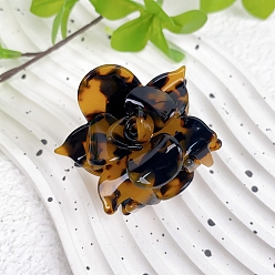 Темно-Золотистый Заколки для волос с цветком из ацетата целлюлозы (смола), аксессуары для волос для девочек и женщин, темные золотарник, 55x41 мм