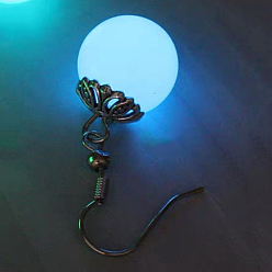 Васильковый Светящиеся круглые серьги с подвесками, светящиеся в темноте серьги из сплава для рюкзака, античное серебро, васильковый, 12 мм