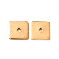 Золотой 304 из нержавеющей стали разделительные бусины, квадратный, ионное покрытие (ip), золотые, 8x8x1 мм, отверстие : 1.2 мм
